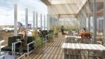 Image of people lounging in the terrace of the United Club