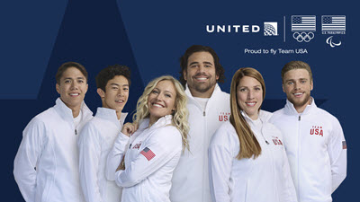 Behind-the-scenes photo from United’s upcoming Olympic Winter Games 2018 advertising campaign, debuting in January