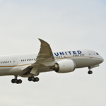 Image of United 787 plane taking off