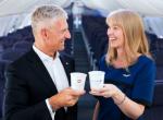 illy CEO Andrea Illy and United Flight Attendant Diana Rebello