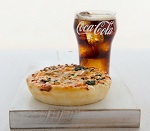Pizza and glass of Coca-Cola